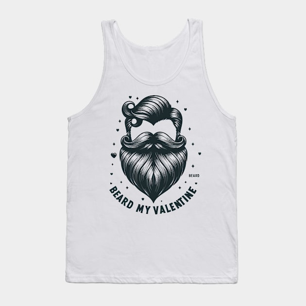 Heartfelt Whiskers: Love Entwined in Beard Strands Tank Top by WEARWORLD